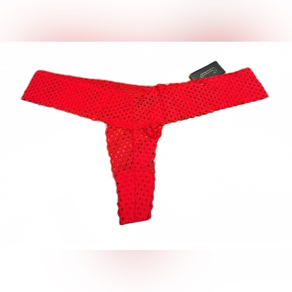 NWT Frederick’s of Hollywood Red Abby Rose Mesh Thong Panties, Plus Size 1X - Picture 5 of 12